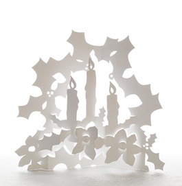 Christmas Holly candles decoration pop-up from the Silent Night book