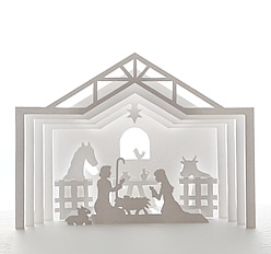 Christmas Manger scene pop-up artwork from the Silent Night pop-up book