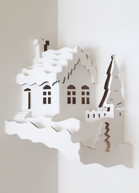 Christmas Snow house pop-up design from the Silent Night collection