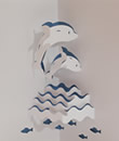 Dolphins pop-up card model from the Assorted Pop-up Cards book