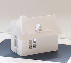House with a dormer window pop-up model from the Advanced Pop-up Models book