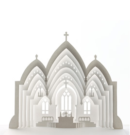 Little chapel pop-up model from the Exquisite Designs collection