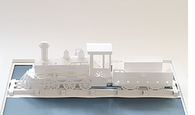 Steam locomotive pop-up model from the Advanced Pop-up Models book