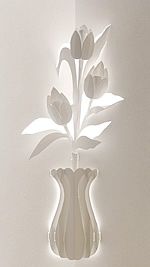 Vase of tulips pop-up design from the Floral Enchantment collection