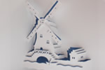 Windmill scene pop-up model from the World Famous Buildings collection