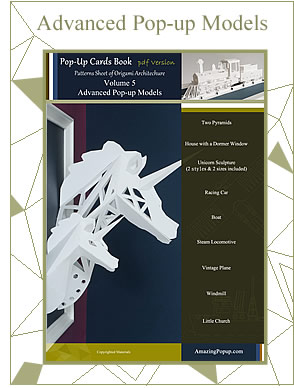 Advanced Pop-up Models ebook cover featuring Origami Architecture pop-up card designs