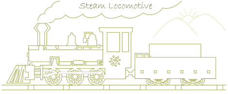 Graphic of a Pop-up Steam locomotive from the Advanced Pop-up Models Book