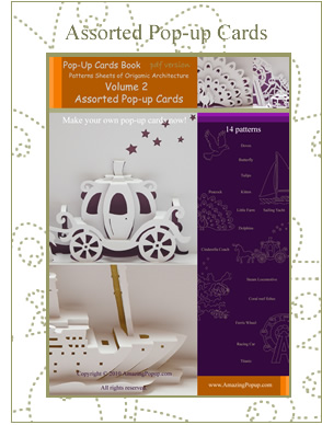 Assorted Pop-up Cards ebook cover featuring Origami Architecture pop-up card designs