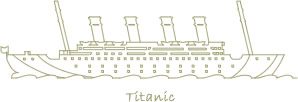 Graphic of a Pop-up Titanic from the Assorted Pop-up Cards Book