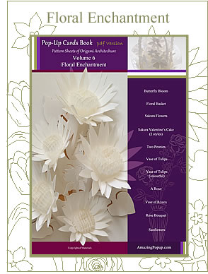 Floral Enchantment ebook cover featuring Origami Architecture pop-up card designs