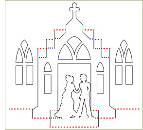 Template of a Pop-up Church from the Advanced Pop-up Models Book