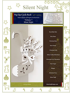 Silent Night ebook cover featuring Origami Architecture pop-up card designs