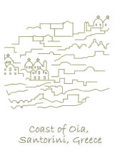 Graphic of a Pop-up Santorini from the World Famous Buildings Book